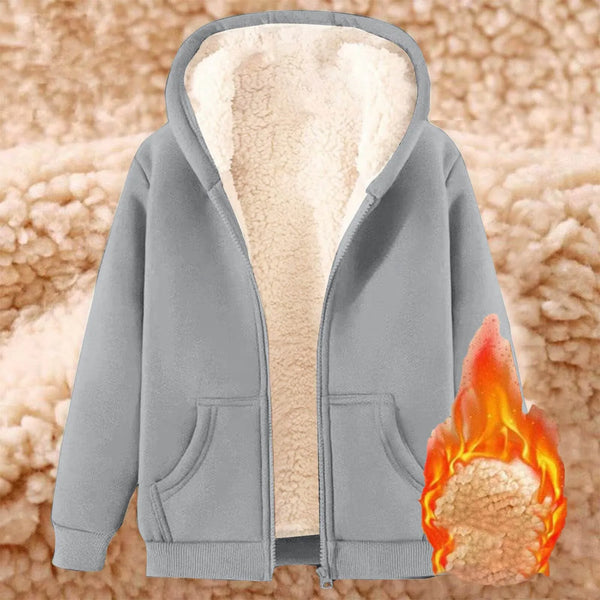 Winter Jacket Women'S Warm Fleece Jacket Winter Sweat Jacket With Hood Elegant Plain Transition Jacket Large Sizes Hooded Coats