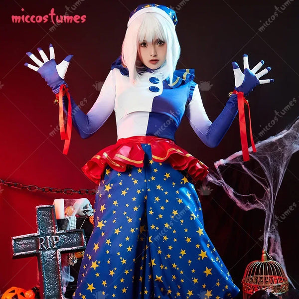 Miccostumes Cosplay Costume for Halloween Top Vest and Pants with Hat Gloves