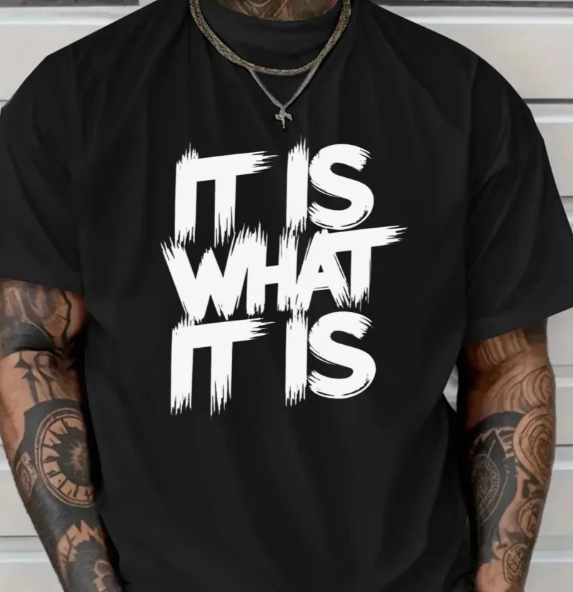 Men'S Red Pattern T-Shirt  Casual Short Sleeve Round Neck Eye-catching Print, All-season Comfort Machine Washable Easy Fit Top