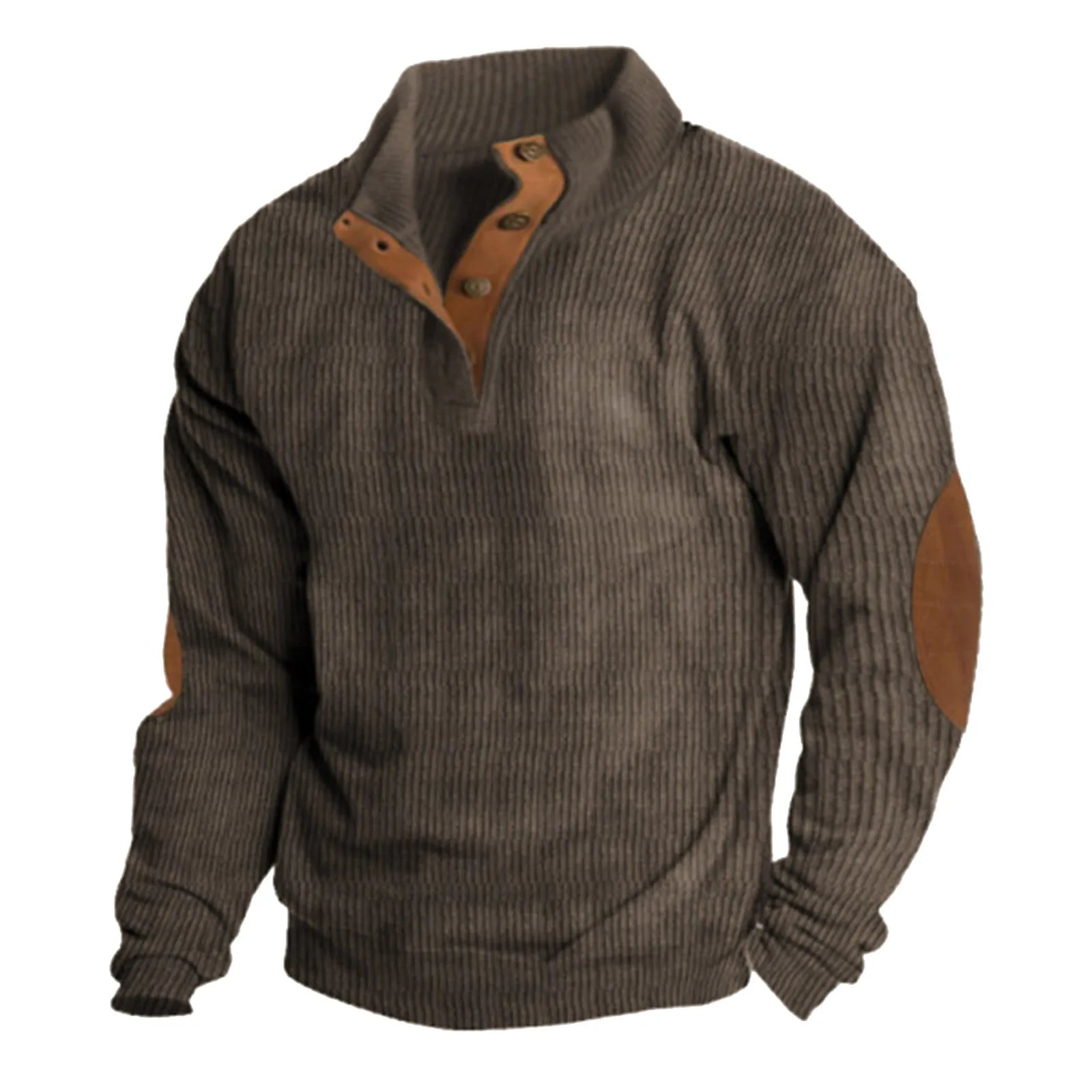 Mens Casual Sweater Tops Loose Comfortable Buckle Stand Neck Long Sleeve Knitwear Hoodie Plus Size Mens Band Knitting Pullovers
