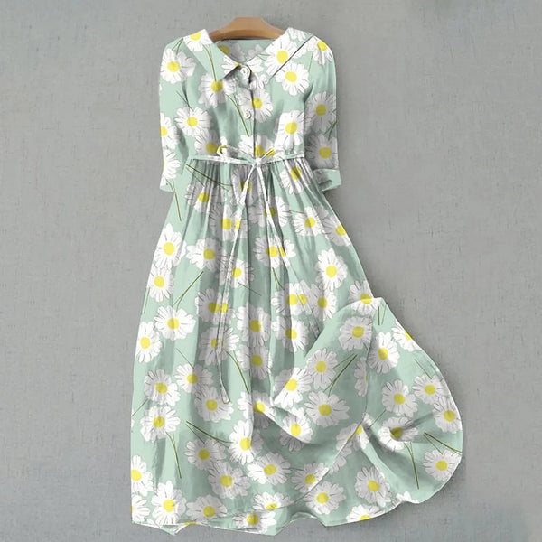 Women Korean Style Long Dresses Summer Half Sleeve Lace Up Shirt Dress Trendy A Line Ruffle Large Swing Dress Ropa De Mujer